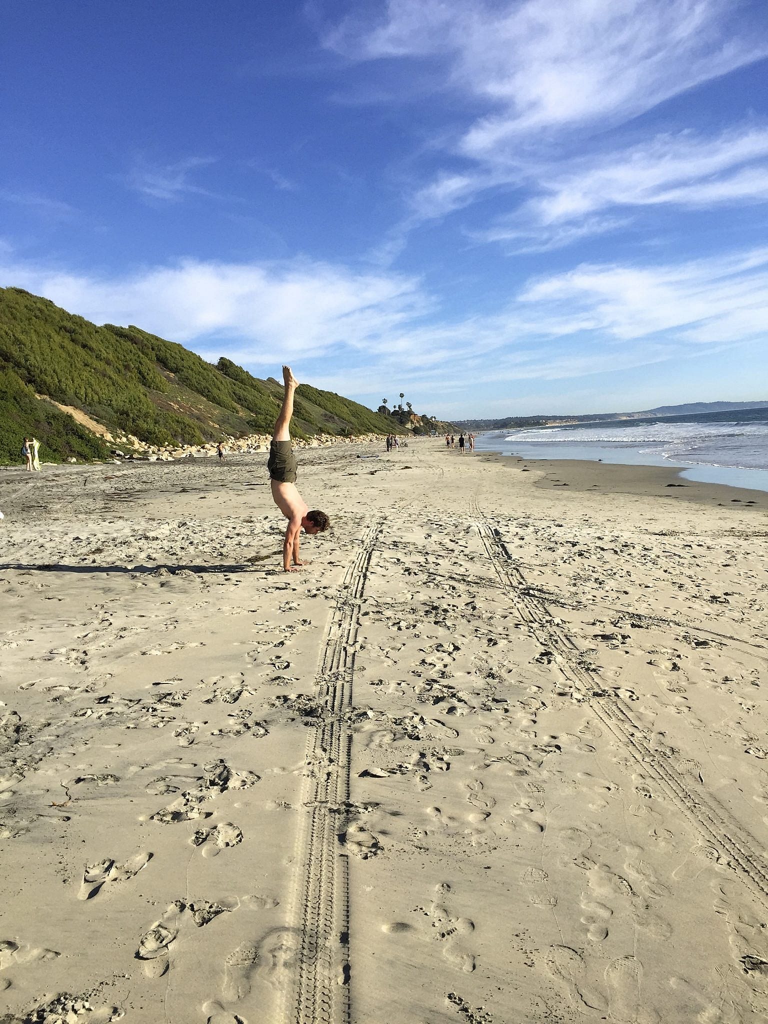 Yoga på stranden är inget ovanligt i San Diego.