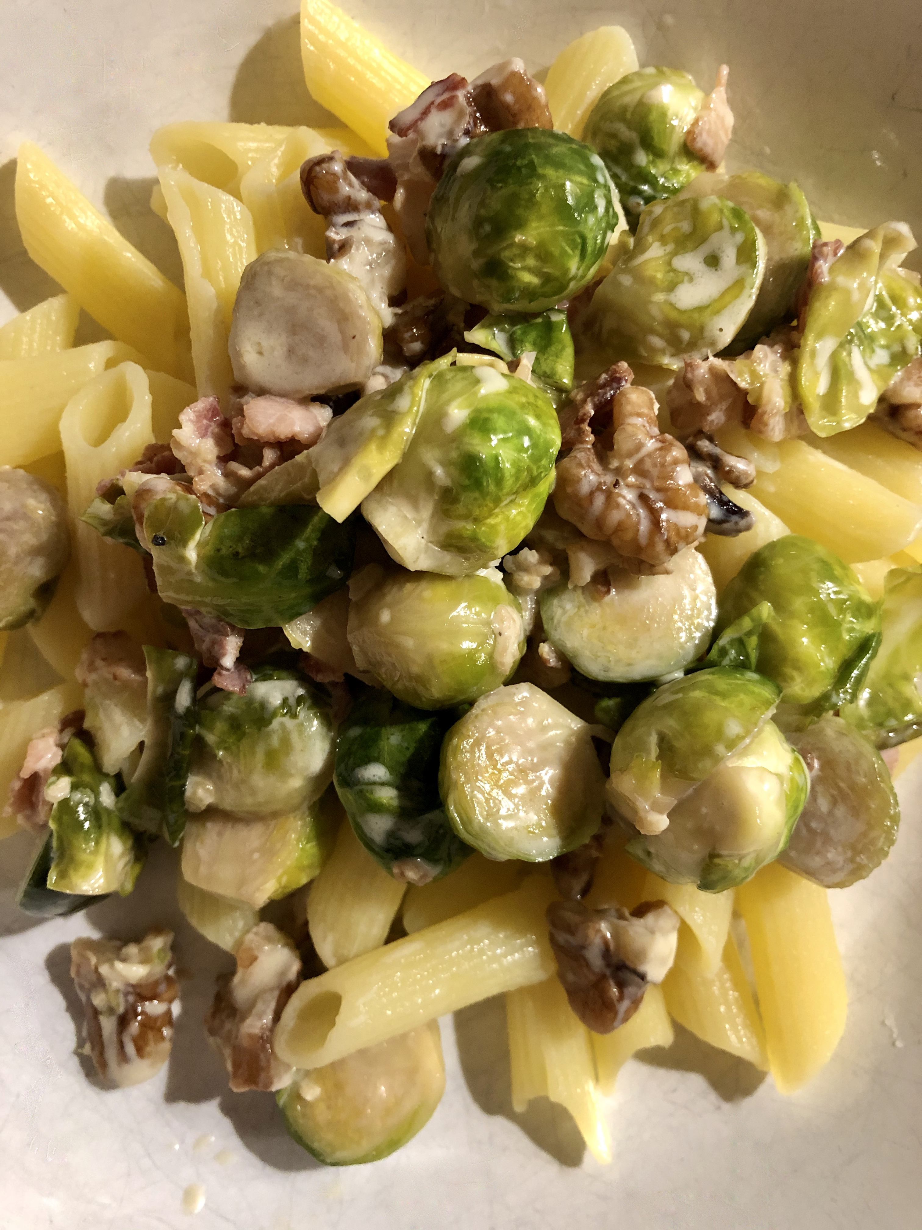 pasta med brysselkål